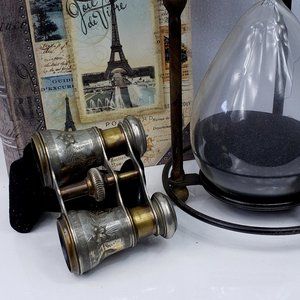 Antique Opera Glasses Binoculars "Chevalier Paris" France 1898-1900 Floral Leaf